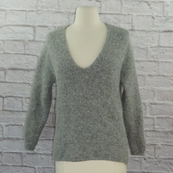 Michelle Mason Melange Zip Side Alpaca Wool Sweater - Picture 2 of 9